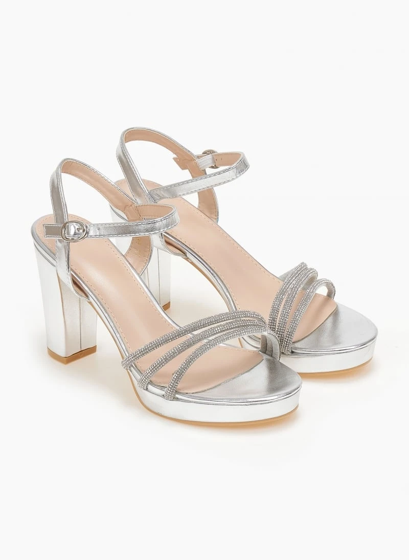 The Fashion Project Πέδιλα με μπαρέτα και στρας - Ασημί 4 The Fashion Project Πέδιλα με μπαρέτα και στρας - Ασημί - Image 2