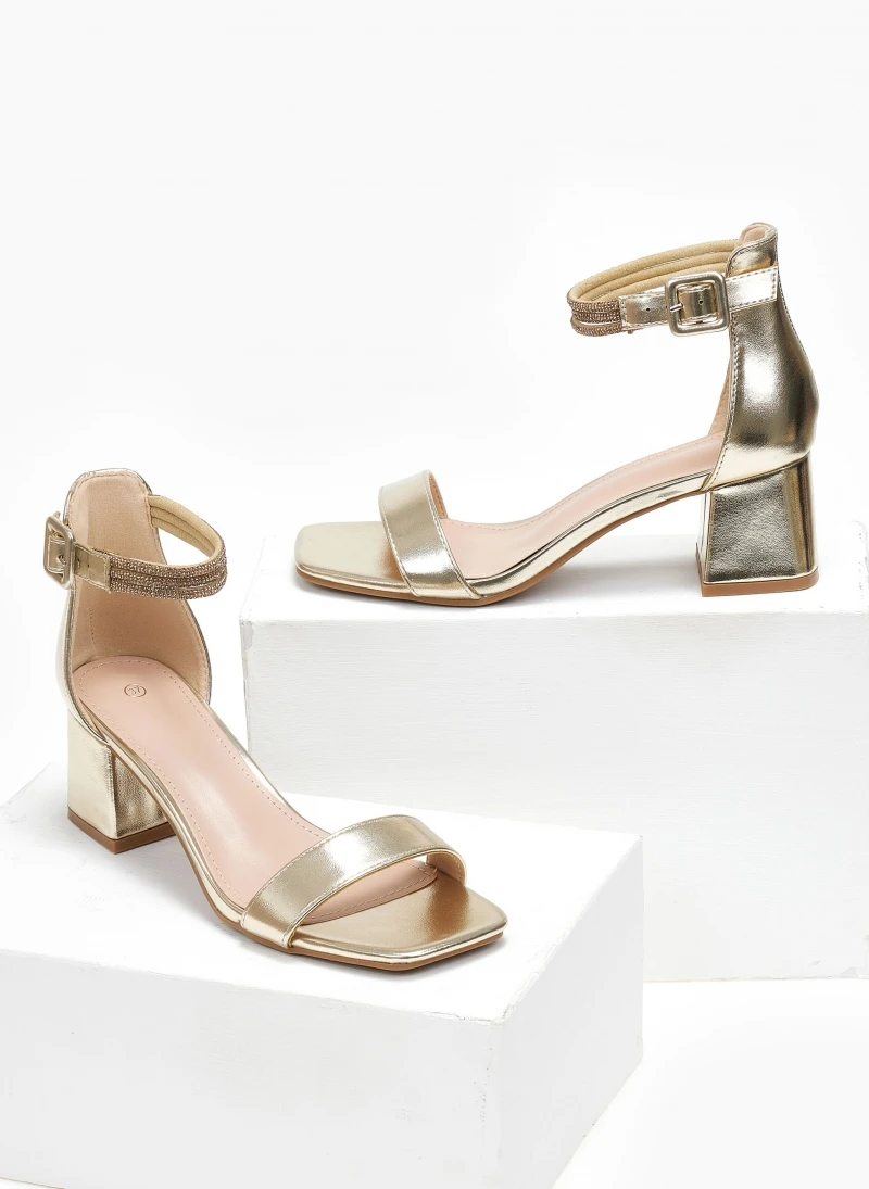 The Fashion Project Πέδιλα με μπαρέτα και στρας - Χρυσό 5 The Fashion Project Πέδιλα με μπαρέτα και στρας - Χρυσό - Image 3