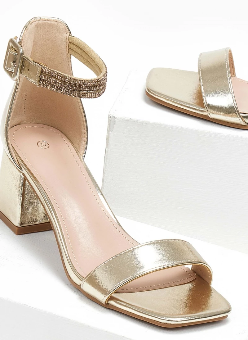 The Fashion Project Πέδιλα με μπαρέτα και στρας - Χρυσό 6 The Fashion Project Πέδιλα με μπαρέτα και στρας - Χρυσό - Image 4