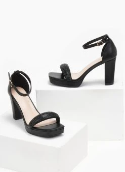 The Fashion Project Πέδιλα με μπαρέτα και στρας φάσα - Μαύρο -Κατάστημα TheFashionProject pedila me mpareta kai strass fasa 110617 45s9