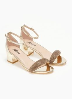 The Fashion Project Πέδιλα με μπαρέτα και στρας φάσα - Χρυσό -Κατάστημα TheFashionProject pedila me mpareta kai strass fasa 110697 fa46