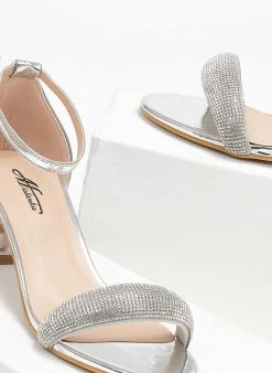 The Fashion Project Πέδιλα με μπαρέτα και στρας φάσα - Ασημί -Κατάστημα TheFashionProject pedila me mpareta kai strass fasa 110698 5rhl