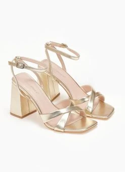 The Fashion Project Πέδιλα με μπαρέτα και χιαστί λουράκια - Χρυσό -Κατάστημα TheFashionProject pedila me mpareta kai xiasti lourakia 111246 vjfv