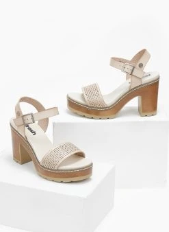 Πέδιλα με μπαρέτα Refresh 170777 - Μπεζ -Κατάστημα TheFashionProject pedila me mpareta refresh 170777 110203 cmy5