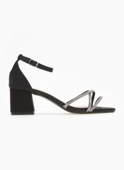 The Fashion Project Πέδιλα με μπαρέτα σατέν - Μαύρο -Κατάστημα TheFashionProject pedila me mpareta saten 110660 gbmy