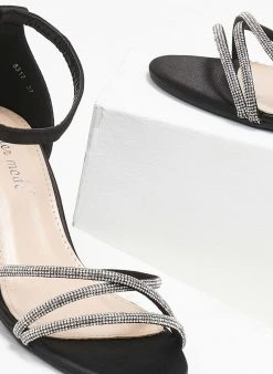 The Fashion Project Πέδιλα με μπαρέτα σατέν - Μαύρο -Κατάστημα TheFashionProject pedila me mpareta saten 110660 oc00