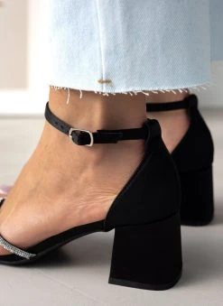 The Fashion Project Πέδιλα με μπαρέτα σατέν - Μαύρο -Κατάστημα TheFashionProject pedila me mpareta saten 110660 urgg