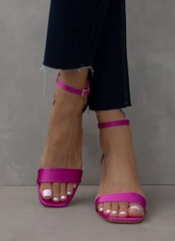 Πέδιλα με μπαρέτα σατέν Tfp - Φούξια -Κατάστημα TheFashionProject pedila me mpareta saten tfp 110894 khiu