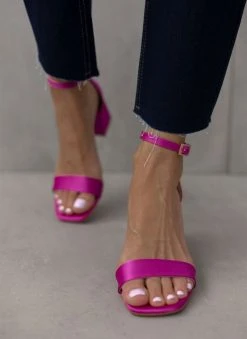 Πέδιλα με μπαρέτα σατέν Tfp - Φούξια -Κατάστημα TheFashionProject pedila me mpareta saten tfp 110894 kkzu