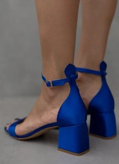 Πέδιλα με μπαρέτα σατέν Tfp - Μπλε σκούρο -Κατάστημα TheFashionProject pedila me mpareta saten tfp 110932 n5kk