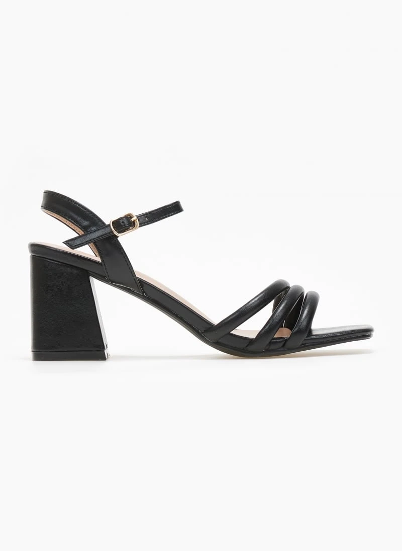 The Fashion Project Πέδιλα με μπαρέτα σε καρέ γραμμή - Μαύρο 4 The Fashion Project Πέδιλα με μπαρέτα σε καρέ γραμμή - Μαύρο - Image 2