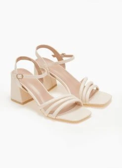 The Fashion Project Πέδιλα με μπαρέτα σε καρέ γραμμή - Μπεζ -Κατάστημα TheFashionProject pedila me mpareta se kare grammi 110607 r349