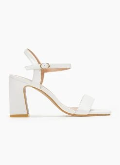 The Fashion Project Πέδιλα με μπαρέτα σε καρέ γραμμή - Λευκό -Κατάστημα TheFashionProject pedila me mpareta se kare grammi 110655 nps6