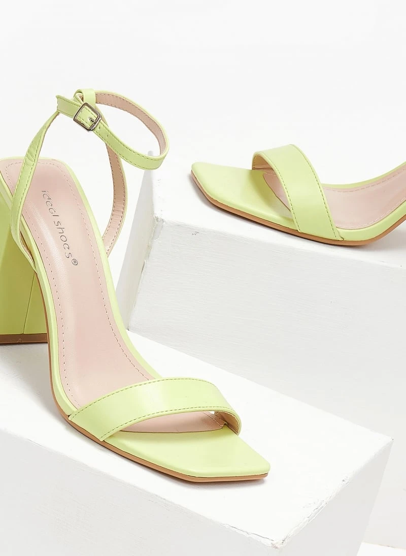 The Fashion Project Πέδιλα με μπαρέτα σε καρέ γραμμή - Lime 6 The Fashion Project Πέδιλα με μπαρέτα σε καρέ γραμμή - Lime - Image 4