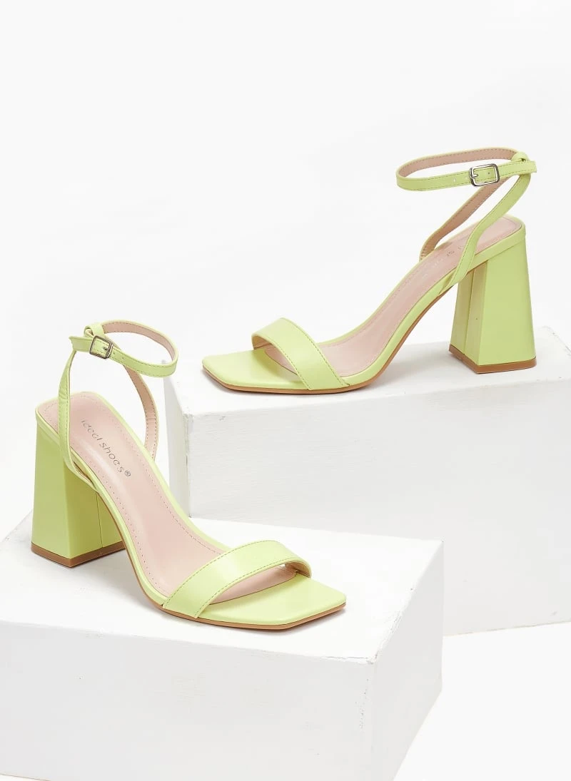 The Fashion Project Πέδιλα με μπαρέτα σε καρέ γραμμή - Lime 5 The Fashion Project Πέδιλα με μπαρέτα σε καρέ γραμμή - Lime - Image 3