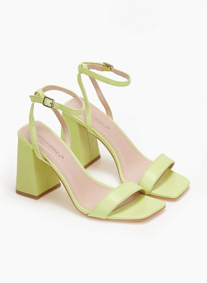 The Fashion Project Πέδιλα με μπαρέτα σε καρέ γραμμή - Lime 4 The Fashion Project Πέδιλα με μπαρέτα σε καρέ γραμμή - Lime - Image 2