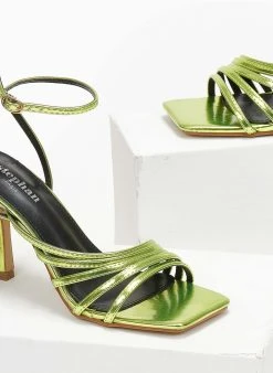 The Fashion Project Πέδιλα με μπαρέτα σε μεταλλικά χρώματα - Lime -Κατάστημα TheFashionProject pedila me mpareta se metallika xrwmata 111031 kzy6