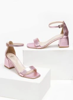 Πέδιλα με μπαρέτα σε μεταλλικά χρώματα Tfp - Ροζ -Κατάστημα TheFashionProject pedila me mpareta se metallika xrwmata tfp 110929 b8k0