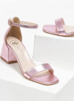Πέδιλα με μπαρέτα σε μεταλλικά χρώματα Tfp - Ροζ -Κατάστημα TheFashionProject pedila me mpareta se metallika xrwmata tfp 110929 k15t