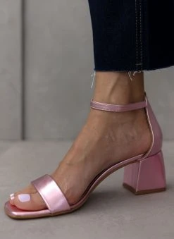 Πέδιλα με μπαρέτα σε μεταλλικά χρώματα Tfp - Ροζ -Κατάστημα TheFashionProject pedila me mpareta se metallika xrwmata tfp 110929 ti2e