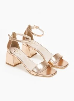 Πέδιλα με μπαρέτα σε μεταλλικά χρώματα Tfp - Χαλκός -Κατάστημα TheFashionProject pedila me mpareta se metallika xrwmata tfp 110930 0tzy