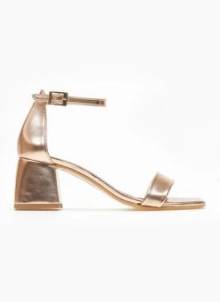 Πέδιλα με μπαρέτα σε μεταλλικά χρώματα Tfp - Χαλκός