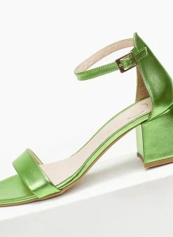 Πέδιλα με μπαρέτα σε μεταλλικά χρώματα Tfp - Lime -Κατάστημα TheFashionProject pedila me mpareta se metallika xrwmata tfp 110931 9ki1