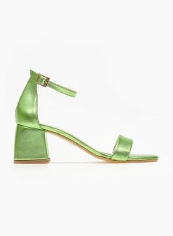 Πέδιλα με μπαρέτα σε μεταλλικά χρώματα Tfp - Lime