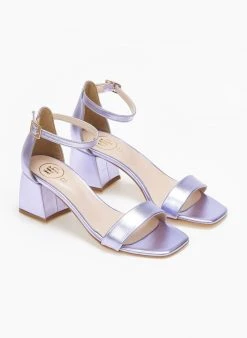 Πέδιλα με μπαρέτα σε μεταλλικά χρώματα Tfp - Λιλά -Κατάστημα TheFashionProject pedila me mpareta se metallika xrwmata tfp 111158 xyyf