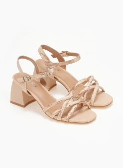 The Fashion Project Πέδιλα με μπαρέτα και Pattern στα λουράκια - Σομόν -Κατάστημα TheFashionProject pedila me pattern sta lourakia 111406 ss8y