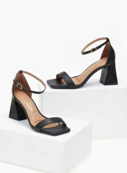 Πέδιλα με μπαρέτα και Pattern Vizzano 6464.102 - Μαύρο -Κατάστημα TheFashionProject pedila me pattern sto takouni vizzano 6464102 106422 3t50