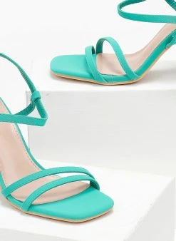 The Fashion Project Πέδιλα με περαστό λουράκι - Μέντα -Κατάστημα TheFashionProject pedila me perasto louraki 111196 h2to