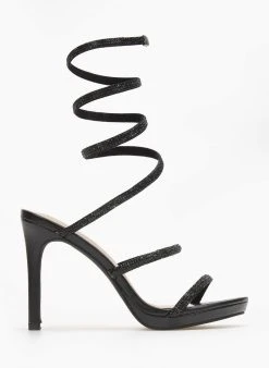 The Fashion Project Πέδιλα με στρας και έλασμα - Μαύρο