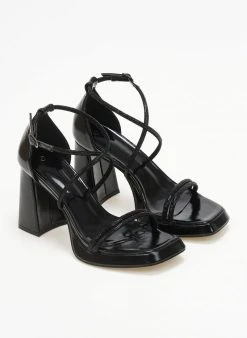 The Fashion Project Πέδιλα με στρας και φιάπα - Μαύρο -Κατάστημα TheFashionProject pedila me strass kai fiapa 110556 j3k7