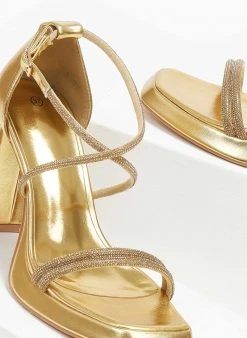 The Fashion Project Πέδιλα με στρας και φιάπα - Χρυσό -Κατάστημα TheFashionProject pedila me strass kai fiapa 110557 hu1j