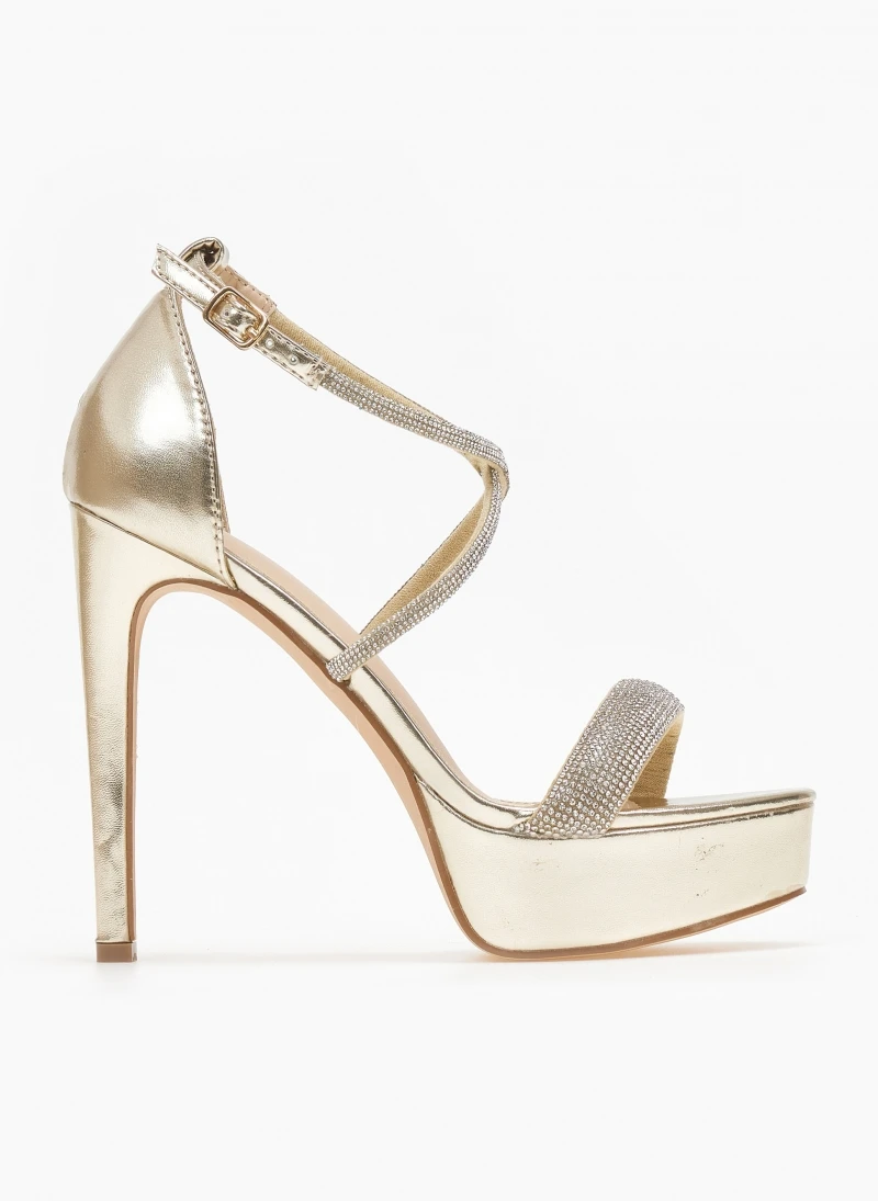 The Fashion Project Πέδιλα με στρας και φιάπα - Χρυσό 4 The Fashion Project Πέδιλα με στρας και φιάπα - Χρυσό - Image 2