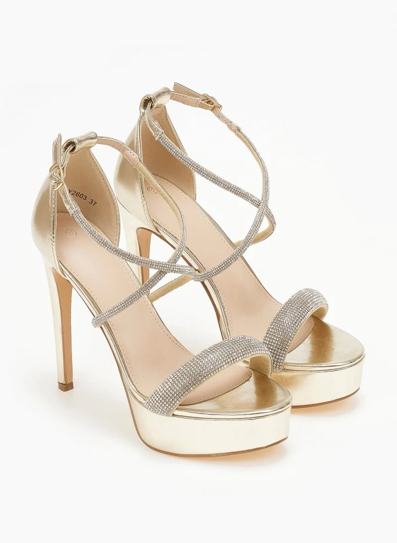 The Fashion Project Πέδιλα με στρας και φιάπα - Χρυσό 7 The Fashion Project Πέδιλα με στρας και φιάπα - Χρυσό - Image 5