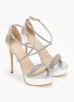 The Fashion Project Πέδιλα με στρας και φιάπα - Ασημί -Κατάστημα TheFashionProject pedila me strass kai fiapa 110582 b1w8