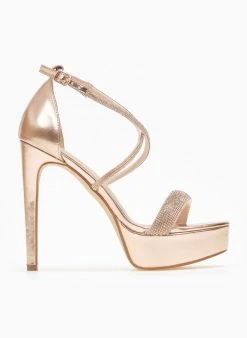 The Fashion Project Πέδιλα με στρας και φιάπα - Χαλκός -Κατάστημα TheFashionProject pedila me strass kai fiapa 110583 9az4