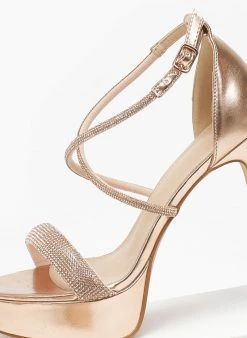 The Fashion Project Πέδιλα με στρας και φιάπα - Χαλκός -Κατάστημα TheFashionProject pedila me strass kai fiapa 110583 coxd