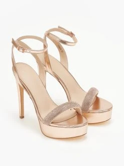 TFP Πέδιλα με στρας και μπαρέτα - Χαλκός -Κατάστημα TheFashionProject pedila me strass kai mpareta 110573 ccgv