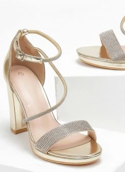 The Fashion Project Πέδιλα με στρας και μπαρέτα - Χρυσό -Κατάστημα TheFashionProject pedila me strass kai mpareta 110728 h5lf