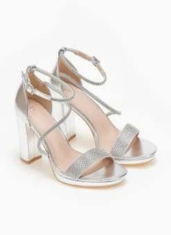 The Fashion Project Πέδιλα με στρας και μπαρέτα - Ασημί -Κατάστημα TheFashionProject pedila me strass kai mpareta 110729 czgr