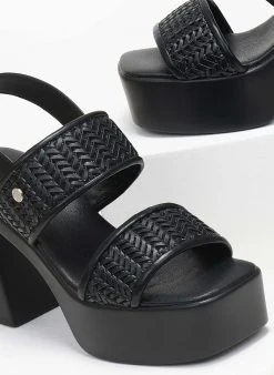 WALK ME Πέδιλα με σχέδιο ψάθα Xti 141256 - Μαύρο -Κατάστημα TheFashionProject pedila me sxedio psatha xti 141256 110484 1b4v