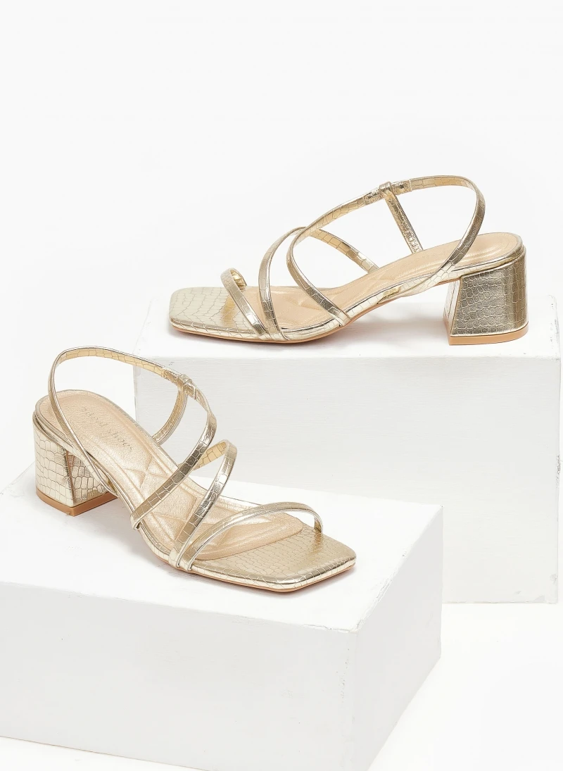 The Fashion Project Πέδιλα με χαμηλό τακούνι και Print - Χρυσό 5 The Fashion Project Πέδιλα με χαμηλό τακούνι και Print - Χρυσό - Image 3