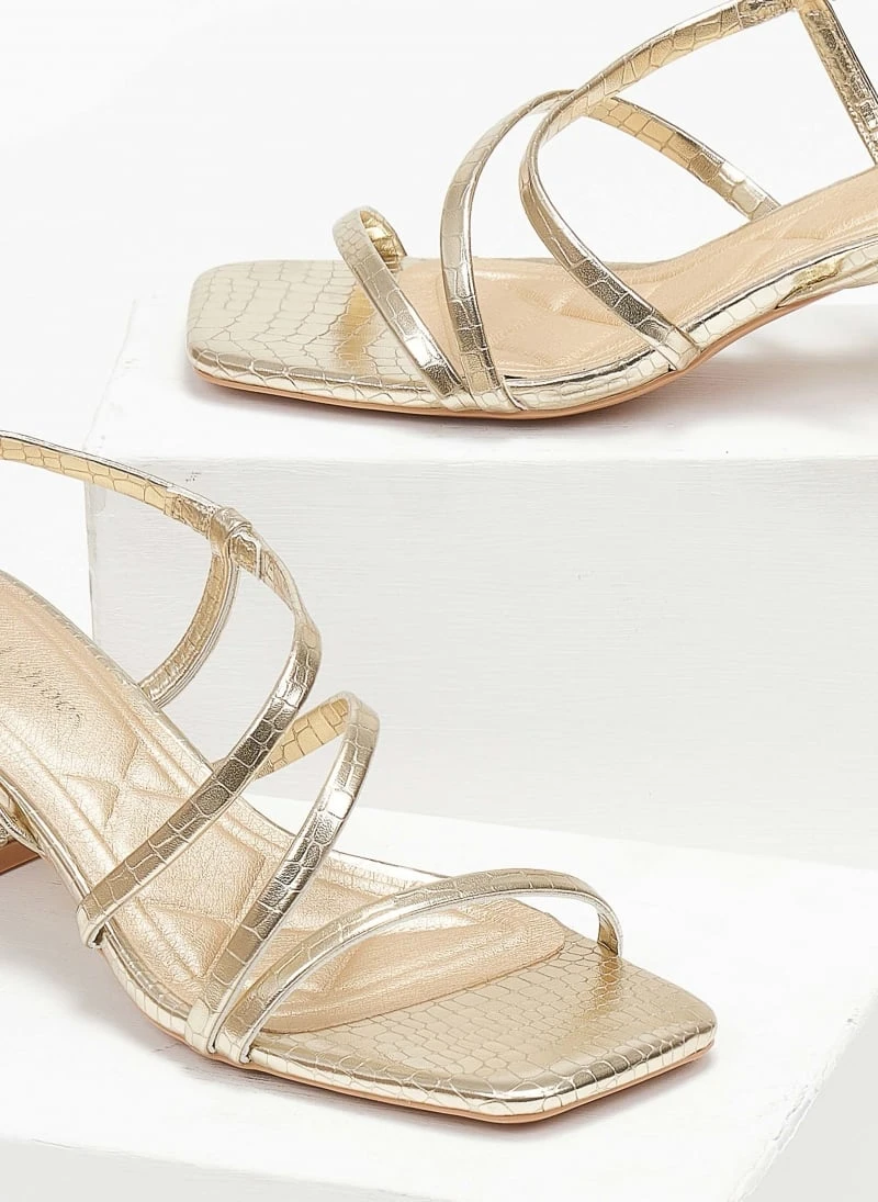 The Fashion Project Πέδιλα με χαμηλό τακούνι και Print - Χρυσό 6 The Fashion Project Πέδιλα με χαμηλό τακούνι και Print - Χρυσό - Image 4
