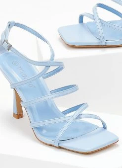 The Fashion Project Πέδιλα με μπαρέτα και χιαστί δέσιμο - Γαλάζιο -Κατάστημα TheFashionProject pedila me xiasti desimo 103826 hp6d