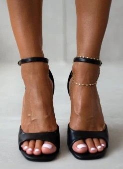 The Fashion Project Πέδιλα με μπαρέτα - Μαύρο -Κατάστημα TheFashionProject pedila metallize me mpareta 106903 gnk0