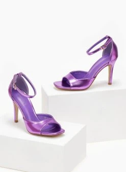 The Fashion Project Πέδιλα με μπαρέτα - Magenta -Κατάστημα TheFashionProject pedila metallize me mpareta 106905 76km