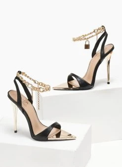 The Fashion Project Πέδιλα με μπαρέτα αλυσίδα - Μαύρο 7 The Fashion Project Πέδιλα με μπαρέτα αλυσίδα - Μαύρο -Κατάστημα TheFashionProject pedila mutera me metallika stoixeia 110761 556h